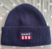 GANT Unisex BNWT Retro Shield One Size Oversized Beanie Navy Blue Supreme Class