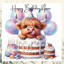 Personalised HIGHLAND COW