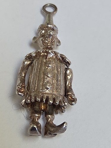 Sterling silver clown charm - sterling,