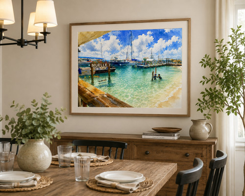 Caribbean beach watercolour - caribbean,
