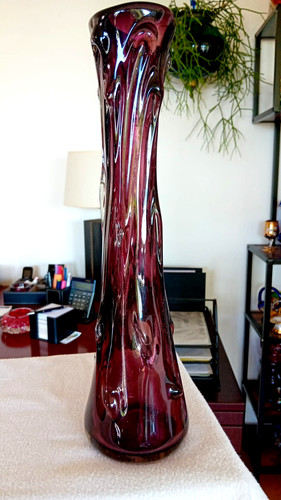 Large heavy glass vase - heavy,