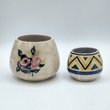 2 x Poole Pottery Vintage Hand Painted and Decorated Small Vases