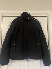 Black Girls Superdry Coat with White Fluffy Lining - Size Medium