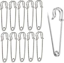 10PCS 4 Inch Large Safety Pins for Clothes, Strong Metal Big Blanket Pins Heavy