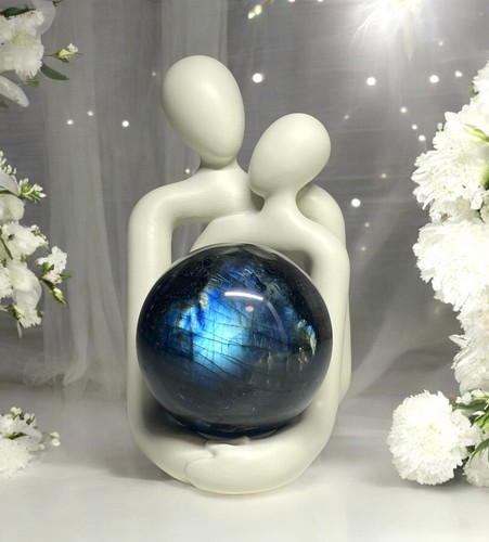 Blue flash labradorite crystal - blue,