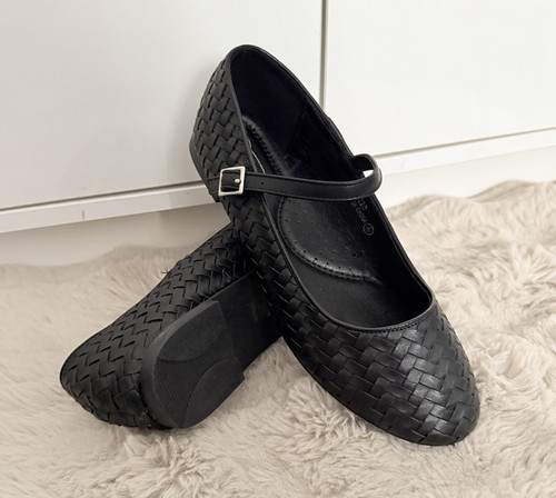 Womens black woven ballet - womens,