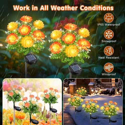 Solar led flower stake lights - flower,