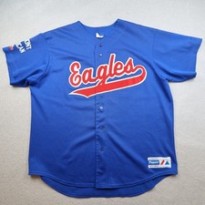 Vintage Philadelphia Eagles Jersey Extra Large Blue Majestic NFL 90s Button Up
