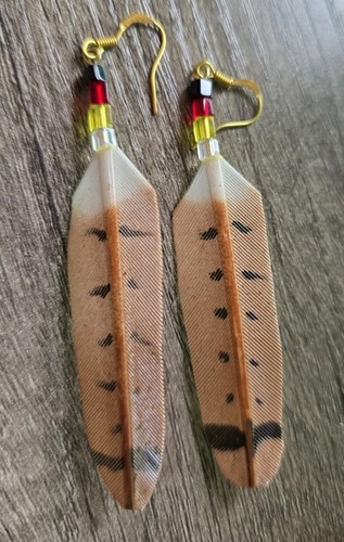 Beaded hawk feather - """,