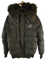 KINGS WILL DREAM Black Padded Jacket size XS Mens Full Zip Hooded Casual