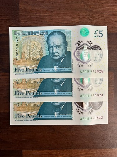 Consecutive five pound - £5,