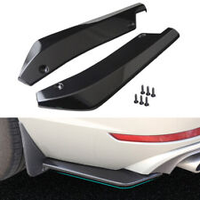 2 PCS Car Gloss Black Style Rear Bumper Fin Canard Splitter Diffuser Spoiler Lip