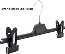 Black Plastic 36cm Adjustable Clip Hangers Cloth Coat Skirt Trouser Organiser UK