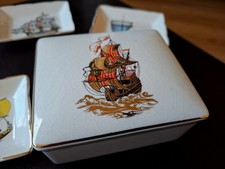 Vintage Complet of Sandland Ware trinket ceramic box and all accompanying dishes