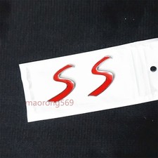 2x Chrome Red Small S Silver