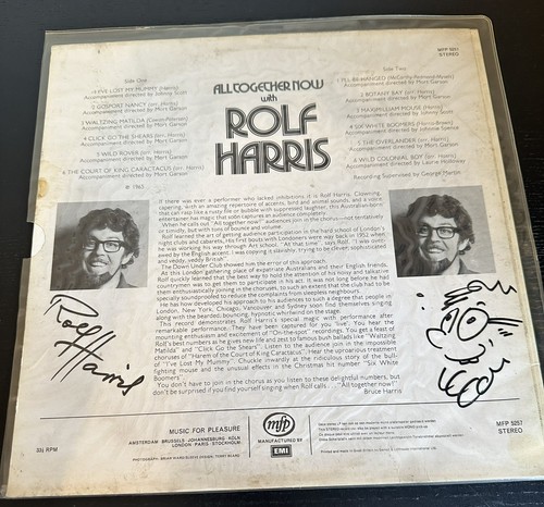 Autographed rolf harris vinyl - harris,