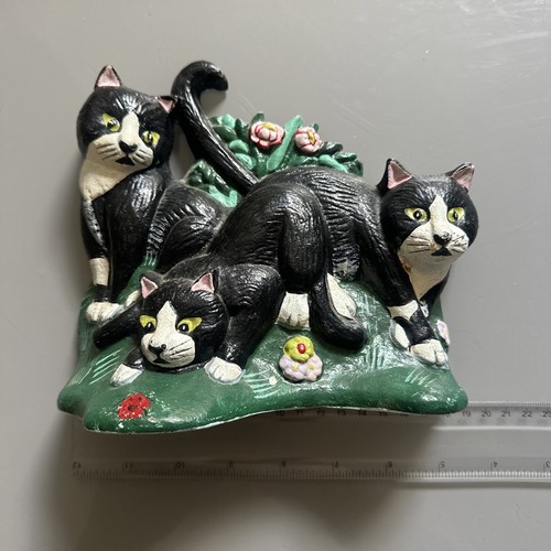 Vintage cast iron cat - vintage, door