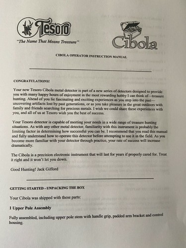 Tesoro cibola metal detector - cibola,