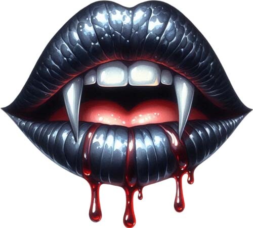 Halloween gothic lips - gothic, art