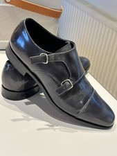Church's luxury custom binder, "Tinsley", double monkstrap,  dark charcoal shade