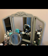 Dressing Table Mirror - Grey Trifold Vanity French Antique Triple Folding - Next