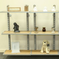 Shelving System Wall Mounted 2 x 70cm Individual Bays Shop Garden Centre UK Made