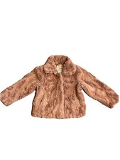 Next Girls Faux Fur Coat Age 2-3 Years Teddy Bear Coat Pink Peter Pan Collar
