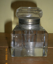 Antique Cut Glass Inkwell Bottle Victorian
