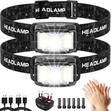 Head Torch 2 Pack 2000LM LED