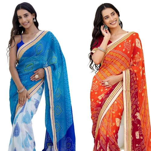 Women georgette bandhani - women's,