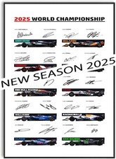 2025 Formula 1 Teams And Drivers Signed Print Poster A4 Gift For F1 Racing Fans