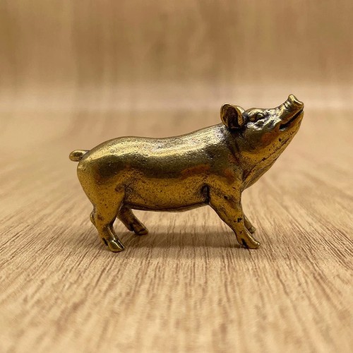 Vintage brass pig figurine - vintage,
