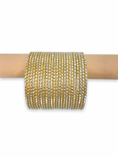 Shiny pattern gold bangle - shiny,