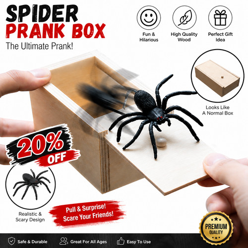 Spider box prank - box, wooden