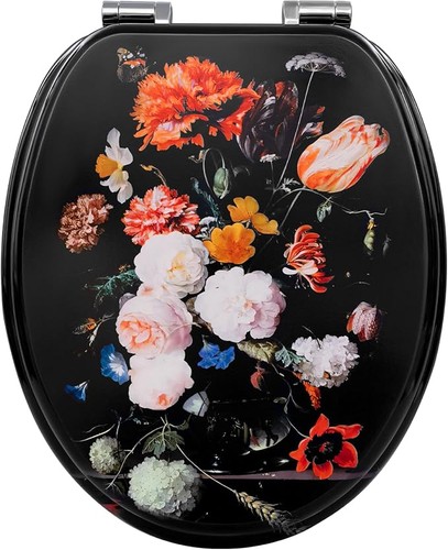 Soft close toilet seat flower - close,