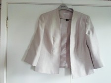 Jacques vert beige jacket edge to edge style size 18 shantung look