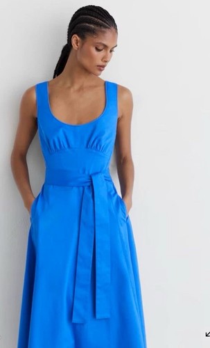 Reiss blue cotton belted - blue,