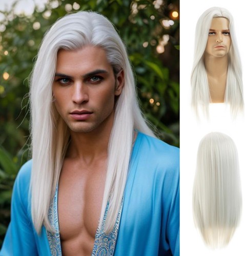 Mens long white wig - mens,