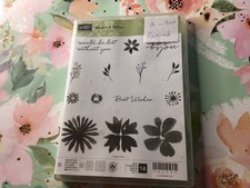 Stampin Up - Cling Stamp Set Blooms & Wishes stamps - Retired
