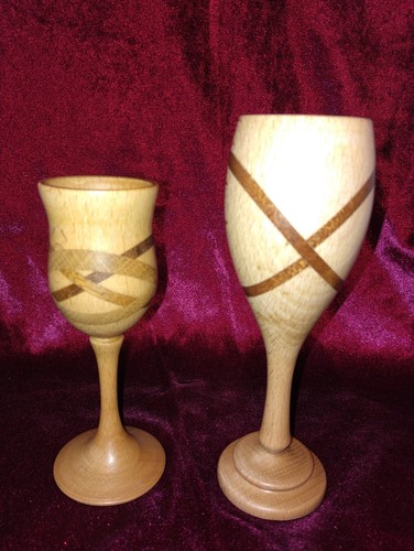 Vintage wooden wine goblets - vintage,