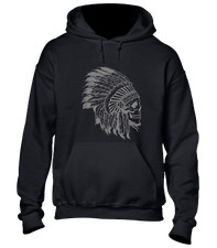 NATIVE AMERICAN SKULL HOODY HOODIE COOL INDIAN HEADDRESS TRIBAL FASHION TOP