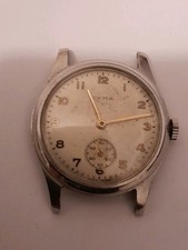 Cyma Men's 1950s  Vintage Stainless Steel Wristwatch Dennison Denisteel case