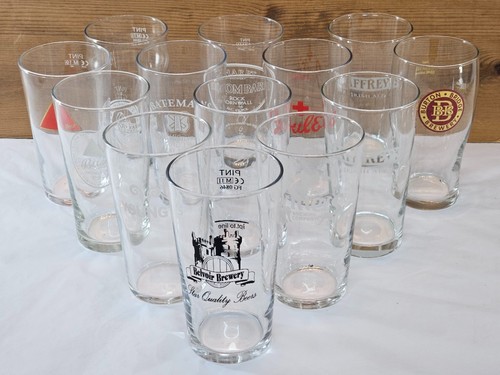 Vintage pint glasses job - glasses, lot