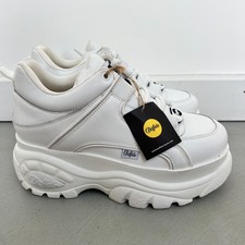 Buffalo White Leather Chunky Platform Trainers. White. UK 8 / EU 42.