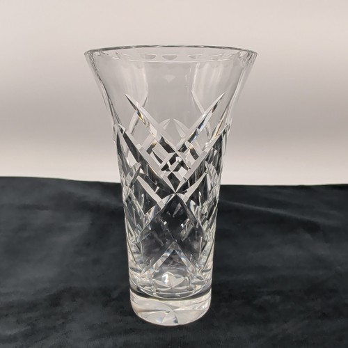 Cut crystal flower vase - crystal,