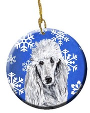 White Standard Poodle Winter