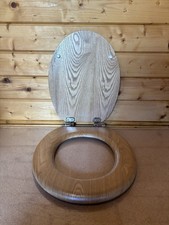 Angel Shield Antibacterial Wooden Soft Close Toilet Seat  Yellow Oak K1
