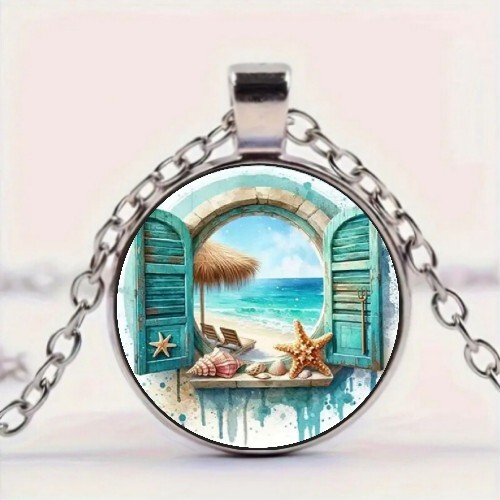 Ocean beach theme round - ocean,