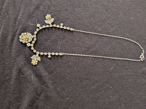 Vintage silvertone diamante - vintage,