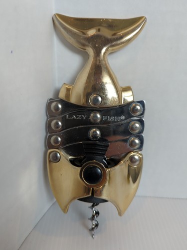 Lazy fish corkscrew wine - fish,